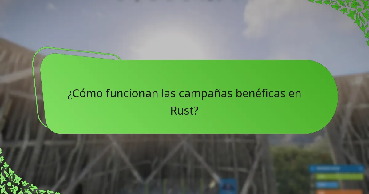 ¿Cómo funcionan las campañas benéficas en Rust?