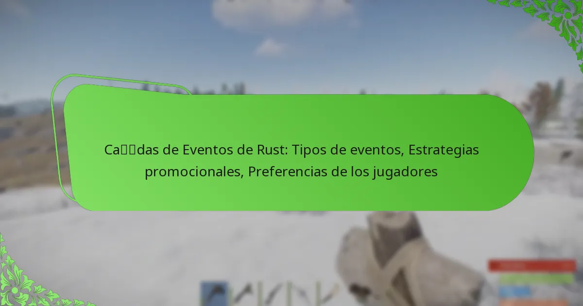 Caídas de Eventos de Rust: Tipos de eventos, Estrategias promocionales, Preferencias de los jugadores