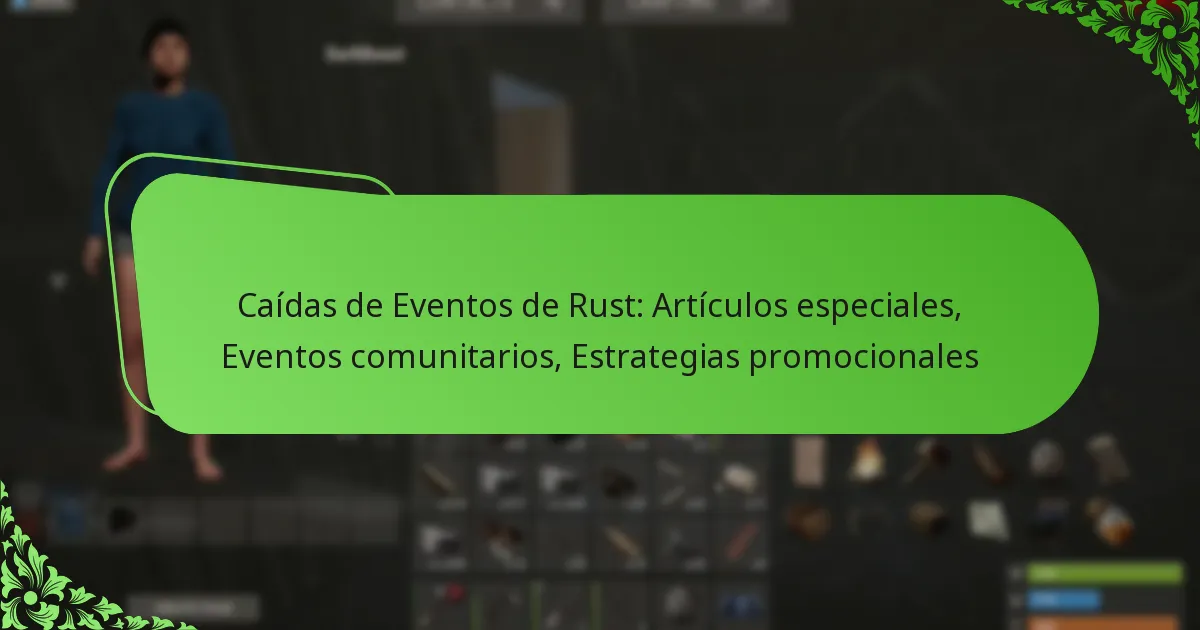 Caídas de Eventos de Rust: Artículos especiales, Eventos comunitarios, Estrategias promocionales