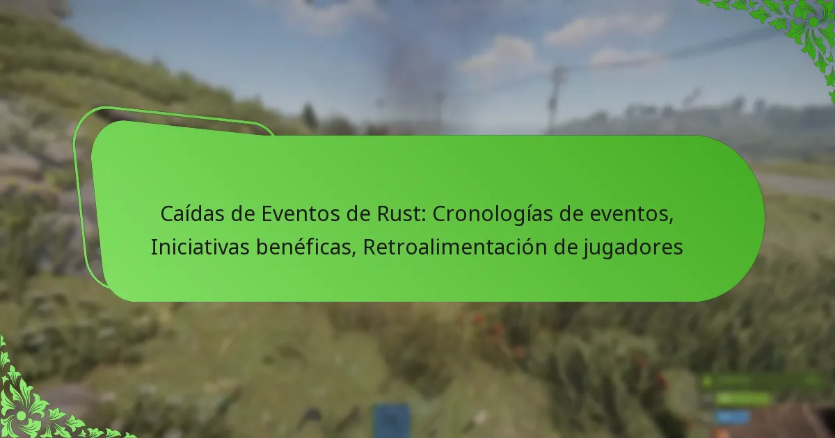 Caídas de Eventos de Rust: Cronologías de eventos, Iniciativas benéficas, Retroalimentación de jugadores