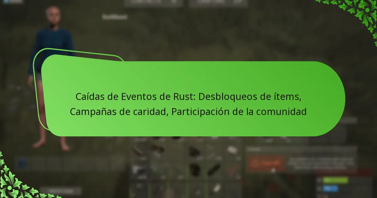 Caídas de Eventos de Rust: Desbloqueos de ítems, Campañas de caridad, Participación de la comunidad