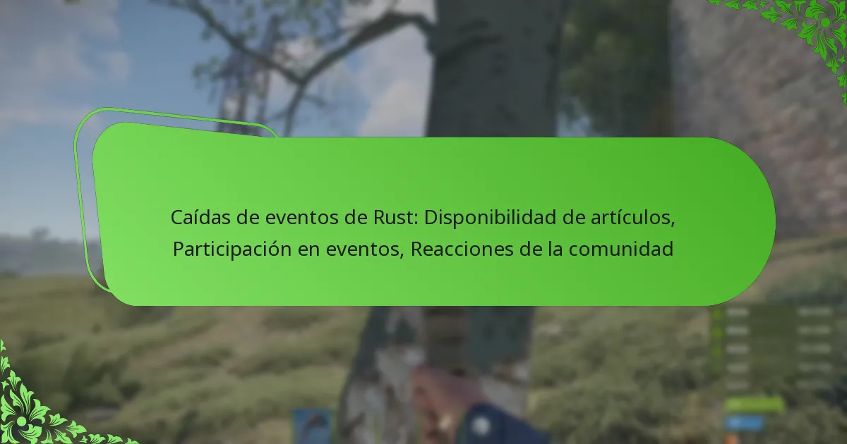 Caídas de eventos de Rust: Disponibilidad de artículos, Participación en eventos, Reacciones de la comunidad
