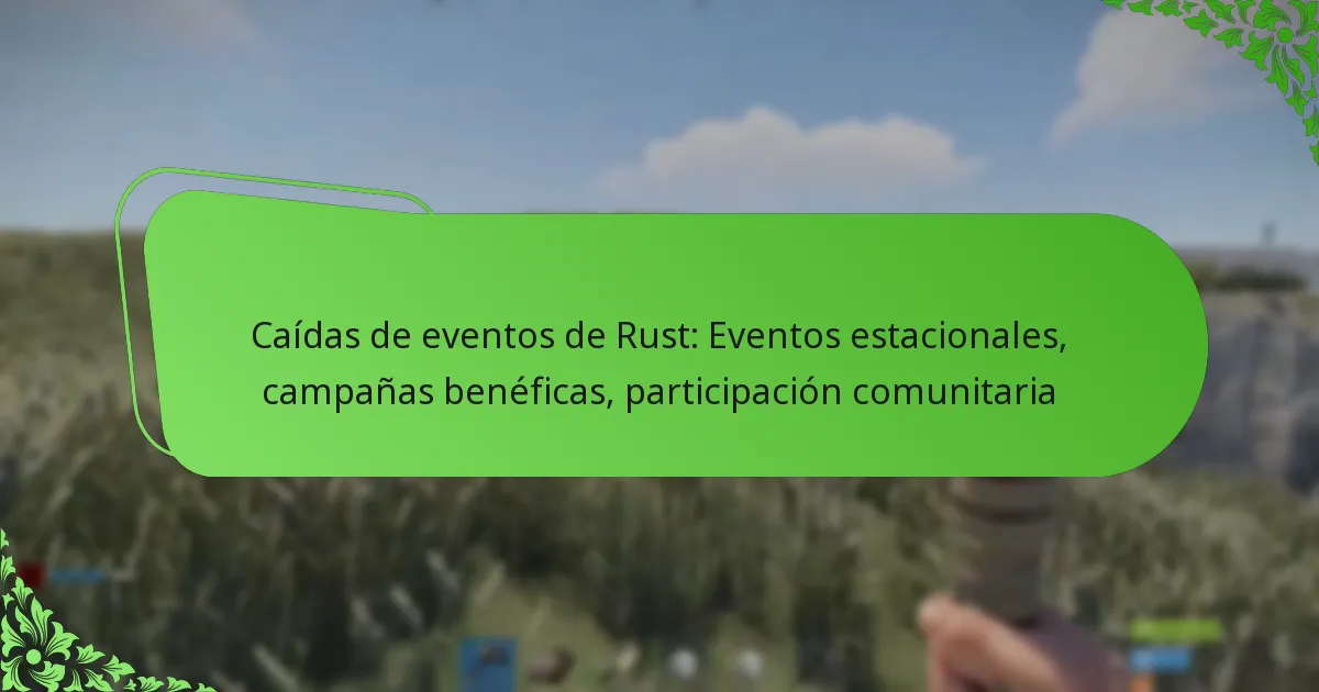 Caídas de eventos de Rust: Eventos estacionales, campañas benéficas, participación comunitaria