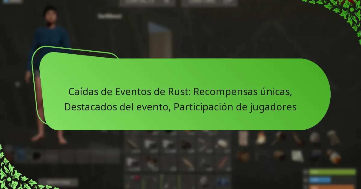 Caídas de Eventos de Rust: Recompensas únicas, Destacados del evento, Participación de jugadores