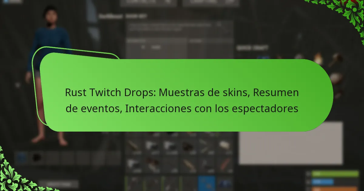 Rust Twitch Drops: Muestras de skins, Resumen de eventos, Interacciones con los espectadores