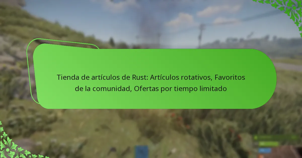 Tienda de artículos de Rust: Artículos rotativos, Favoritos de la comunidad, Ofertas por tiempo limitado
