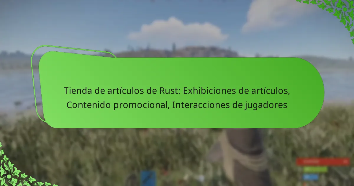 Tienda de artículos de Rust: Exhibiciones de artículos, Contenido promocional, Interacciones de jugadores