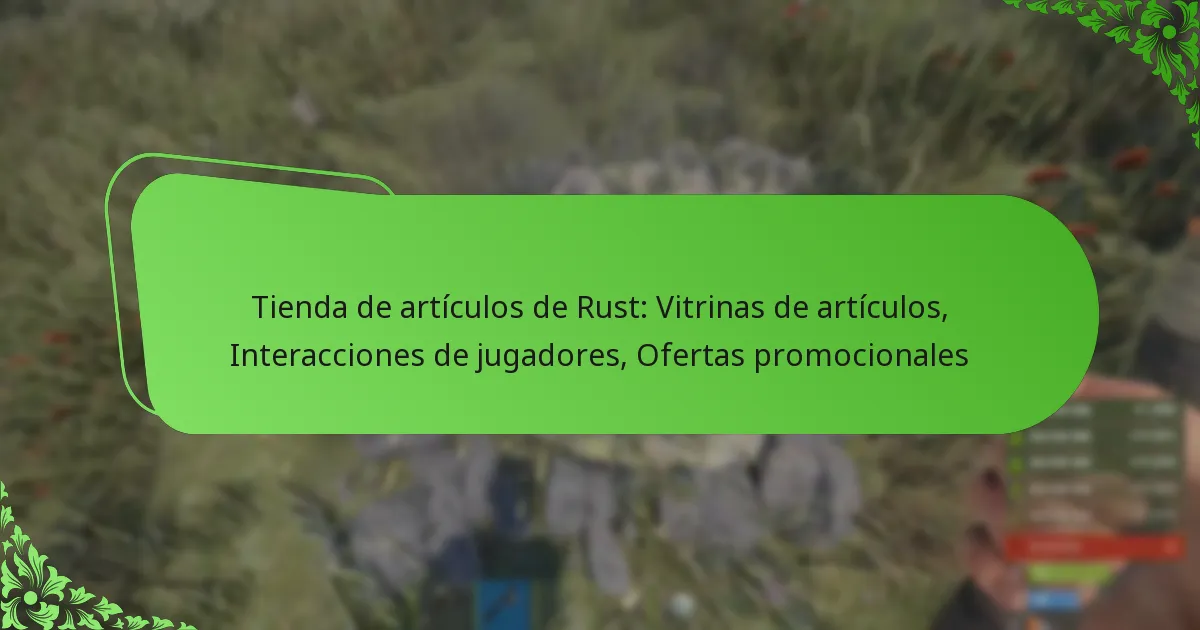 Tienda de artículos de Rust: Vitrinas de artículos, Interacciones de jugadores, Ofertas promocionales