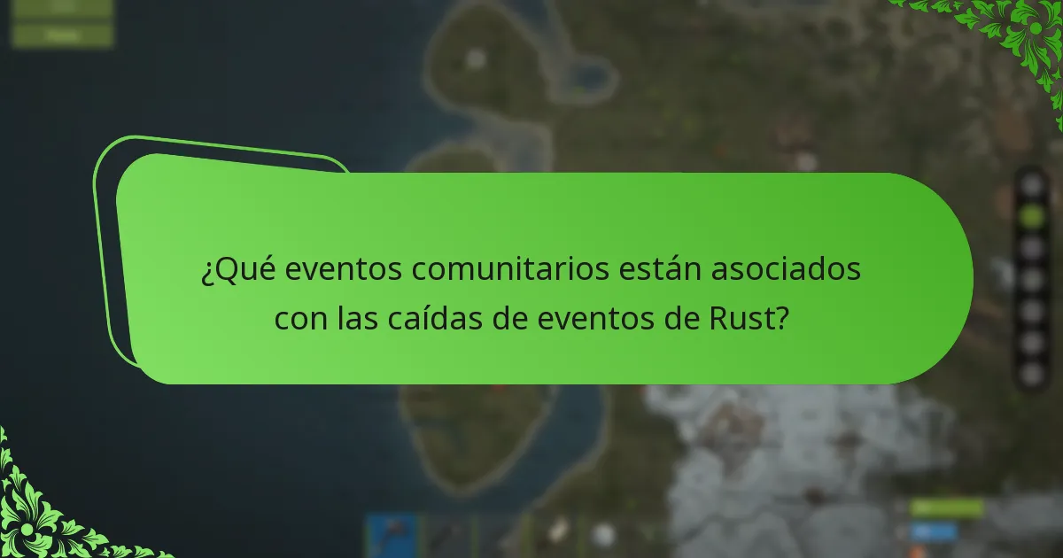 ¿Qué eventos comunitarios están asociados con las caídas de eventos de Rust?